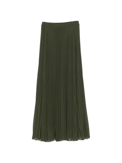 Patrizia Pepe Pleated Maxi Skirt In Green