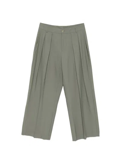 Patrizia Pepe Pleated Oversized Trousers In Green