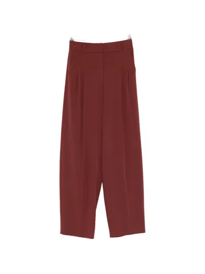 Patrizia Pepe Pleated Palazzo Pants In Burgundy