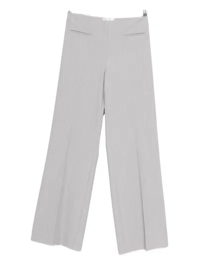 Patrizia Pepe Pleated Straight-leg Trousers In Gray