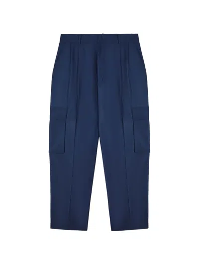 Patrizia Pepe Pleated Wide-leg Trousers In Blue