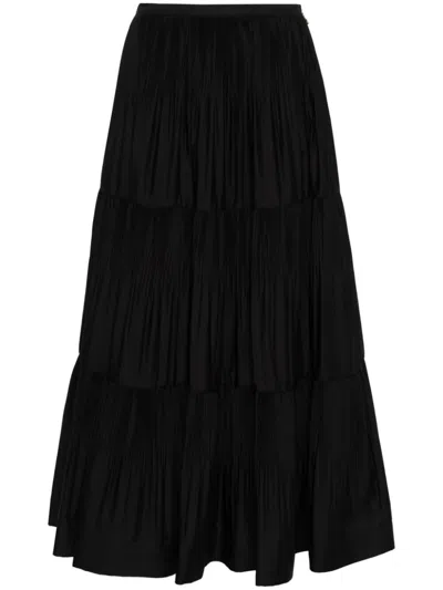 Patrizia Pepe Plissè Skirt In Black  