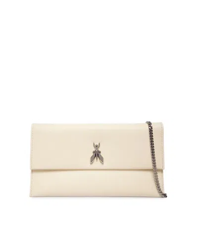 Patrizia Pepe Pochette Fly Wooly White Silver