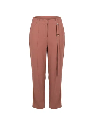 Patrizia Pepe Pocket Straight Trousers In Brown