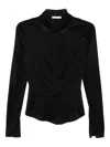 Patrizia Pepe Pointed-collar Blouse In Black