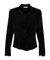 Patrizia Pepe Pointed-collar Blouse In Black