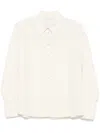 Patrizia Pepe Pointed Collar Button-up Shirt In Neutral