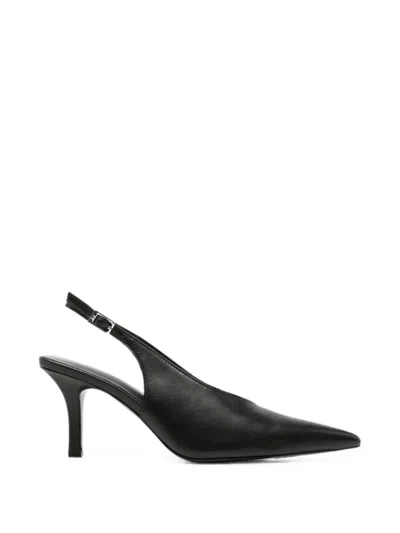 Patrizia Pepe Pointed-toe Buckled Slingback Pumps In Black