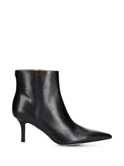 Patrizia Pepe Pointed-toe Leather Ankle Boots In Black
