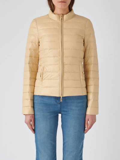 Patrizia Pepe Poliammide Down Jacket In Beige Chiaro