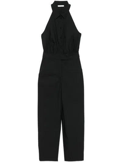 Patrizia Pepe Poplin Jumpsuit In Black  
