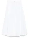 Patrizia Pepe Poplin Midi Skirt In White