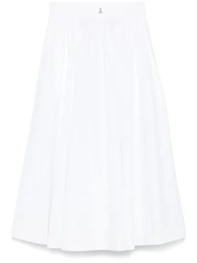 Patrizia Pepe Poplin Midi Skirt In White