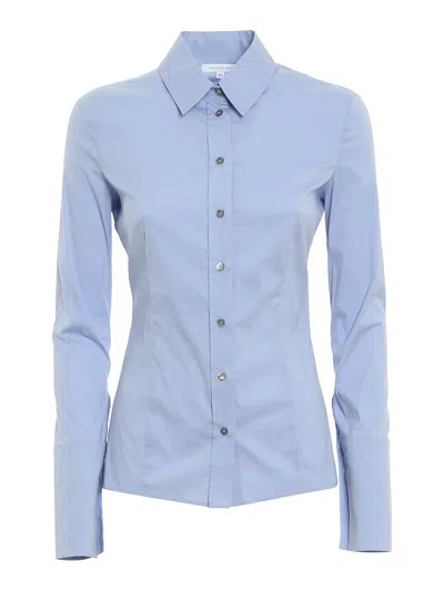 Patrizia Pepe Poplin Shirt In Light Blue