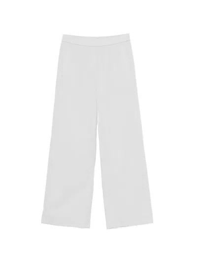 Patrizia Pepe Poplin Straight-leg Trousers In White