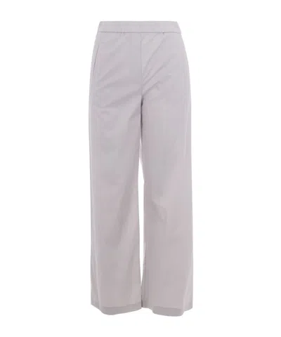 Patrizia Pepe Poplin Straight-leg Trousers In White