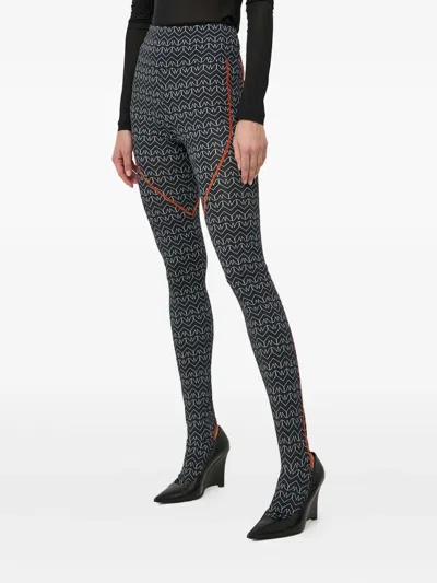 Patrizia Pepe Printed Leggings In Black