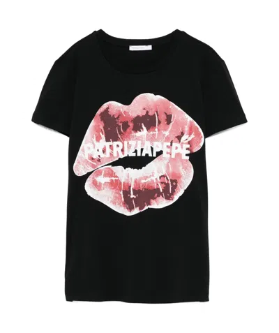Patrizia Pepe Printed T-shirt In Black