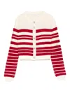 Patrizia Pepe Striped Cardigan In Red
