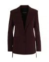 Patrizia Pepe Purple And Red Checkered Flowing Blazer In Burgundy