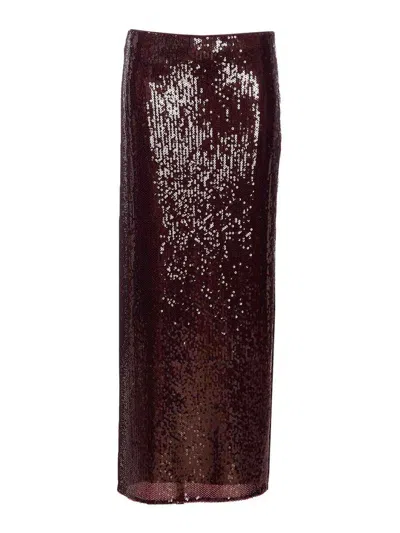 Patrizia Pepe Purple Midi Skirt In Red