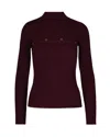 Patrizia Pepe Purple Red Viscose Blend Sweater In Burgundy