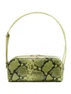 Patrizia Pepe Python-print Leather Shoulder Bag In Green