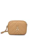 Patrizia Pepe Quilted Bee-embellished Crossbody Bag In Neutral