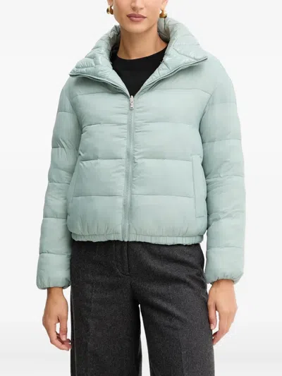 Patrizia Pepe Quilted-design Hooded Jacket In Green