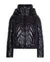 Patrizia Pepe Quilted Down Jacket With Hood In Black In Black