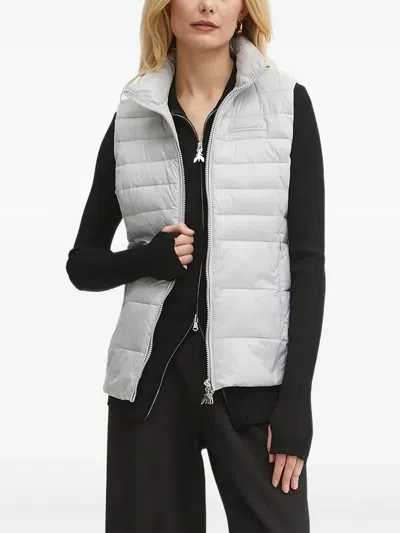 Patrizia Pepe Quilted Zip-front Gilet In Gray