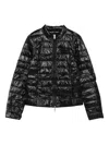 Patrizia Pepe Quilted Zip-front Jacket In Black