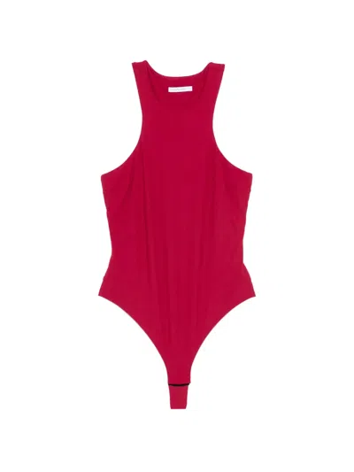Patrizia Pepe Racerback Bodysuit In Animal Print