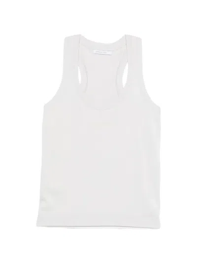 Patrizia Pepe Racerback Jersey Tank Top In White