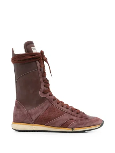 Patrizia Pepe Racing Skin '93 Sneakers In Burgundy