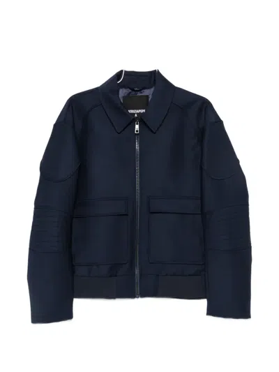 Patrizia Pepe Racing Wool-blend Jacket In Blue