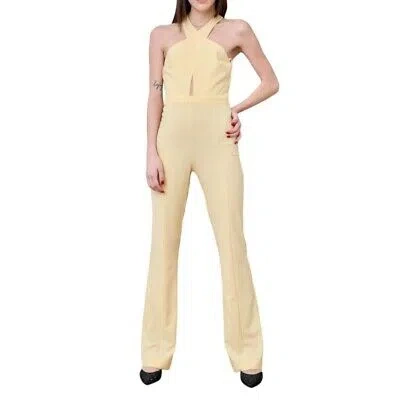 Pre-owned Patrizia Pepe Radiant Canary Yellow Stretch Jumpsuit Dress