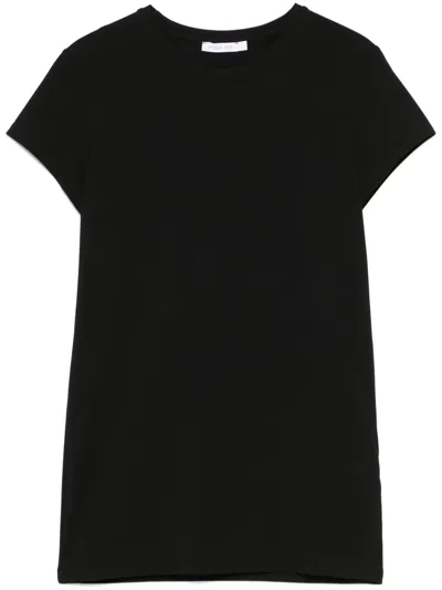 Patrizia Pepe Raised-logo T-shirt In Black  