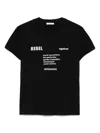 Patrizia Pepe Raised-text T-shirt In Black