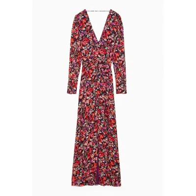 Patrizia Pepe Red Viscose Casual Dress In Multi