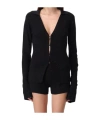 Patrizia Pepe Rhinestone-embellished Bell-sleeve Cardigan In Black