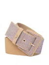 Patrizia Pepe Rhinestone-embellished Belt In Neutrals