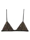 Patrizia Pepe Rhinestone-embellished Bra In Black