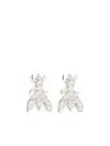 Patrizia Pepe Rhinestone-embellished Brass Earrings In White