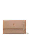 Patrizia Pepe Rhinestone-embellished Clutch Bag In Brown