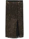 Patrizia Pepe Rhinestone-embellished Midi Skirt In Brown