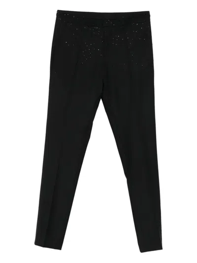 Patrizia Pepe Rhinestone-embellished Trousers In Animal Print