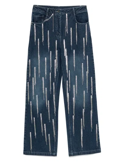 Patrizia Pepe Rhinestones Jeans In Blue