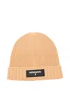 Patrizia Pepe Ribbed Beanie In Brown