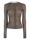 Patrizia Pepe Cardigan Slim Fit In Maglia Marrone In Brown